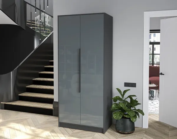 Изображение товара Шкаф Interline Концепт КТ-Ш2 Глосс (антрацит/асфальт глянец)