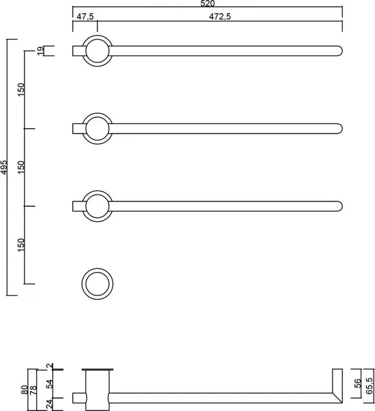 Изображение товара Полотенцесушитель электрический Abber Charme AH4003MW (белый матовый)