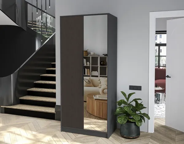 Изображение товара Шкаф Interline Концепт КТ-Ш2з Глосс (антрацит/дуб английский)