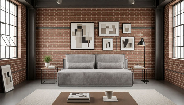 Изображение товара Диван KRONES Титан мод.1 Loft (велюр кофейно-серый)
