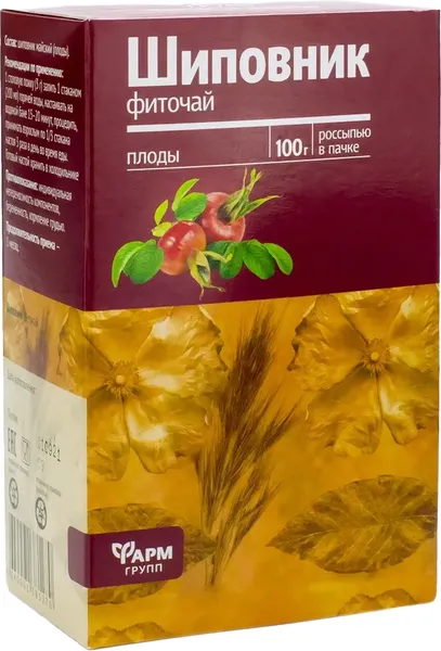 Изображение товара Пищевая добавка Фармгрупп Шиповник плоды (100г)