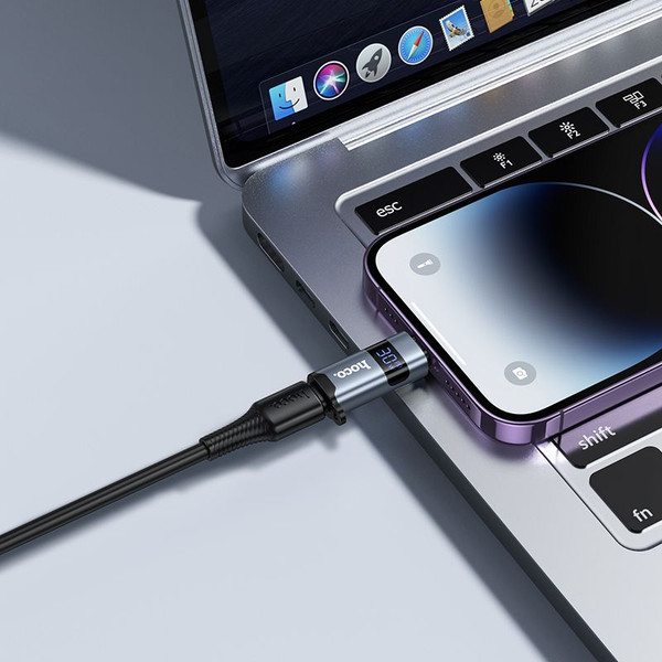 Изображение товара Адаптер Hoco UA44 Lightning-Type-C (металлик)