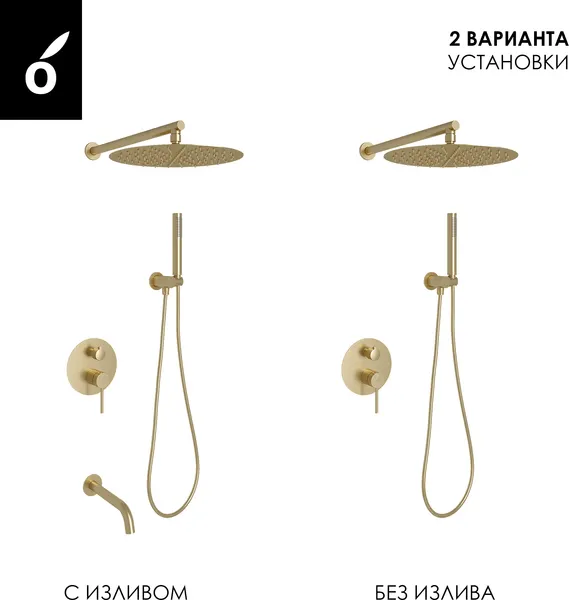 Изображение товара Душевая система со смесителем Oliveeka OL-88939017+88239017-BG