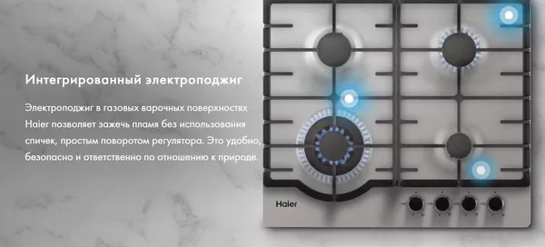 Изображение товара Газовая варочная панель Haier HHX-M64RFX