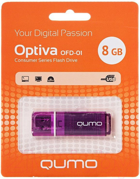 Изображение товара USB flash накопитель Qumo Optiva 01 8GB 2.0 Violet / QM8GUD-OP1