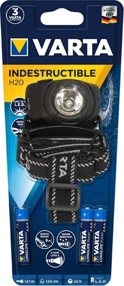 Изображение товара Фонарь Varta LED Indestructible Head H20 1W/120lm +3AAA (17731 101 421)