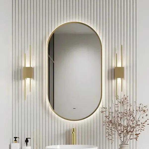 Изображение товара Зеркало Континент Miaro Gold LED 45x80 (золотой)