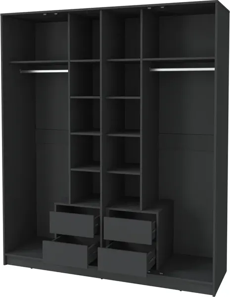 Изображение товара Шкаф Interline  Концепт КТ-Ш4 Глосс (антрацит/дуб лазурный)