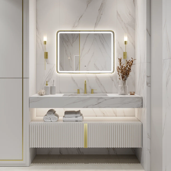 Изображение товара Зеркало Континент Aliro Gold LED 80x60 (золотой)