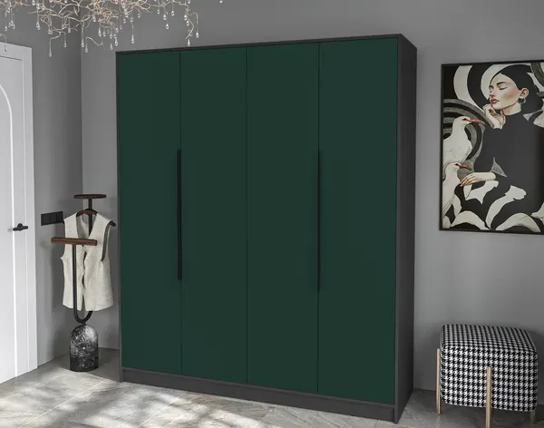 Изображение товара Шкаф Interline Концепт КТ-Ш4 Глосс (антрацит/изумруд)