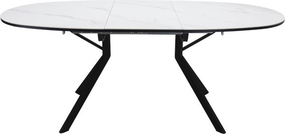 Изображение товара Обеденный стол Виста Оттава-2 89х150-195 ВС/512 (керамика, белый мрамор матовый/муар черный)
