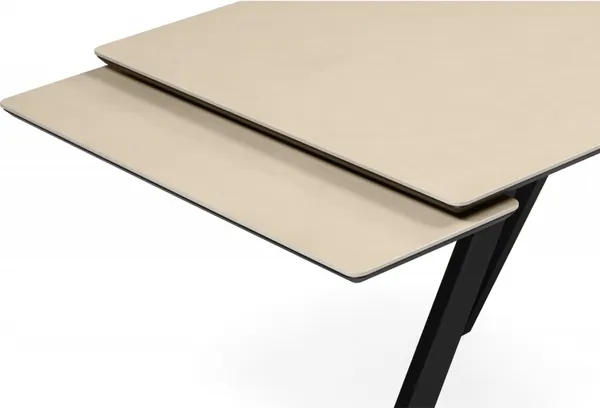 Изображение товара Обеденный стол Notta  Вилли 140-200х80 (okara light yellow/черный)