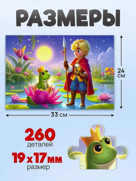 Изображение товара Пазл РЫЖИЙ КОТ Оживи мультфильм. Царевна-лягушка / П260-3558 (260эл)