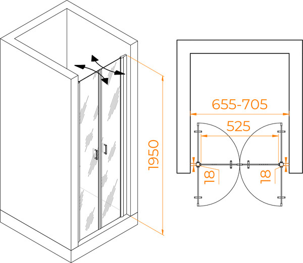 Изображение товара Душевая дверь RGW PA-104B / 060810407-14