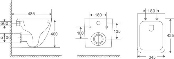 Изображение товара Унитаз подвесной Abber Rechteck AC1220TC (белый)