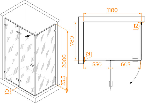 Изображение товара Душевой уголок RGW SV-040Gr / 353204028-110