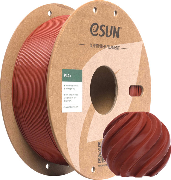 Изображение товара Пластик для 3D-печати eSUN PLA+ / PLA+1750-BR1P1 (1.75мм, 1кг, кирпичный/красный)