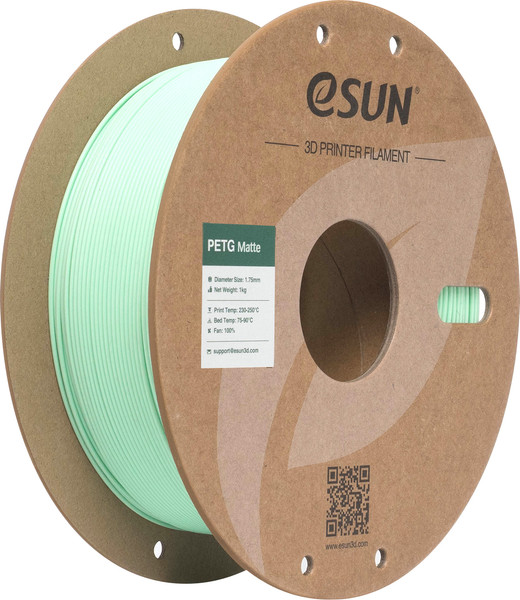 Изображение товара Пластик для 3D-печати eSUN PETG-Matte / PETG-MT175Q-MG1P1 (1.75мм, 1кг, мятный/зеленый)
