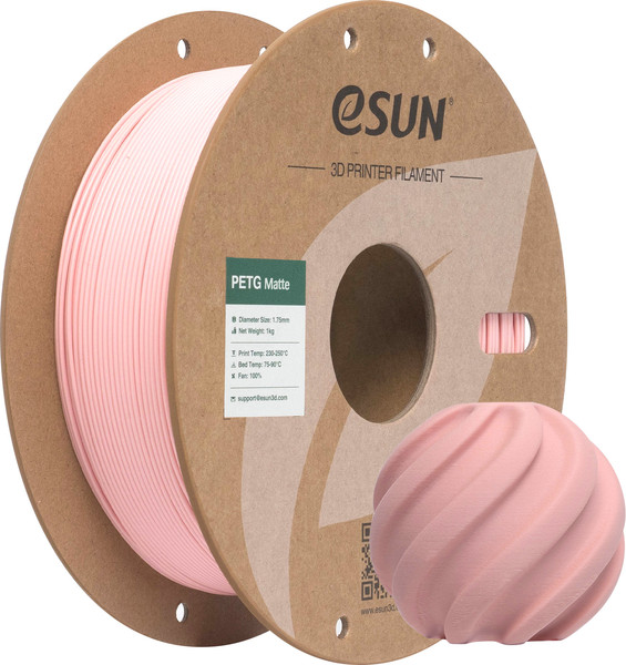 Изображение товара Пластик для 3D-печати eSUN PETG-Matte / PETG-MT175Q-PF1P1 (1.75мм, 1кг, персиковый/розовый)