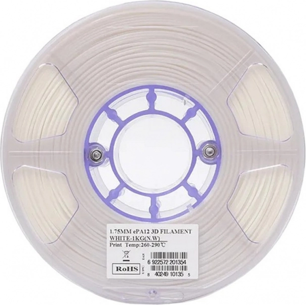 Изображение товара Пластик для 3D-печати eSUN ePA12 / ePA12-175W1 (1.75мм, 1кг, белый)