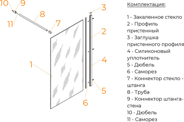 Изображение товара Стеклянная шторка для ванны RGW SC-051 / 351105109-31