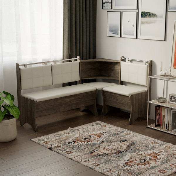 Изображение товара Уголок кухонный мягкий Mio Tesoro Оазис-2 108х163 (орех элия/ваниль)