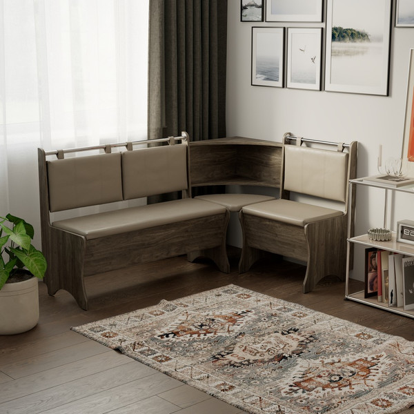 Изображение товара Уголок кухонный мягкий Mio Tesoro Оазис-2 108х163 (орех элия/капучино)