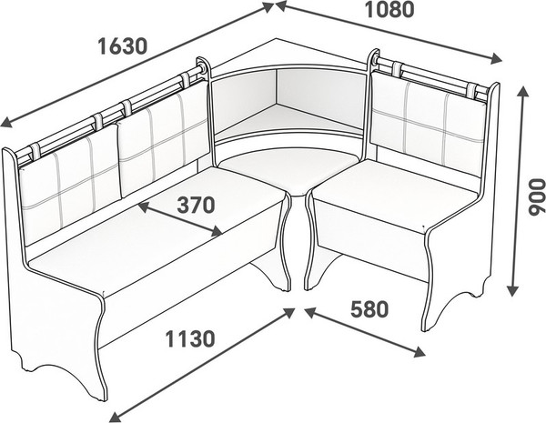 Изображение товара Уголок кухонный мягкий Mio Tesoro Оазис-2 108х163 (орех элия/коричневый)