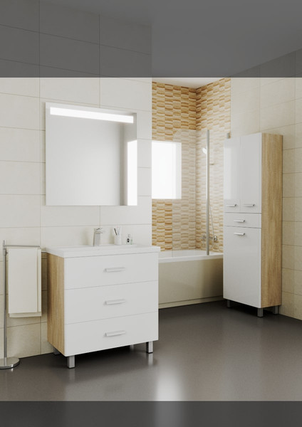 Изображение товара Тумба под умывальник Uncoria Гарда 60 (белый/дуб сонома)