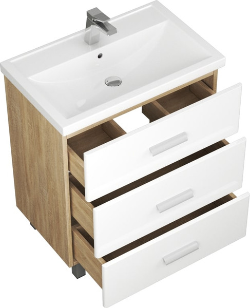 Изображение товара Тумба под умывальник Uncoria Гарда 70 (белый/дуб сонома)