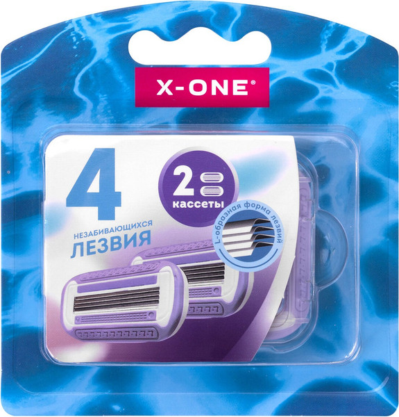 Изображение товара Набор сменных кассет X-One женские 4 лезвия / 700019 (2шт)
