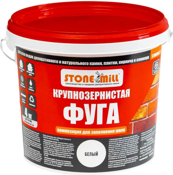Изображение товара Фуга цементная Kirpidonoff Белая (4кг)