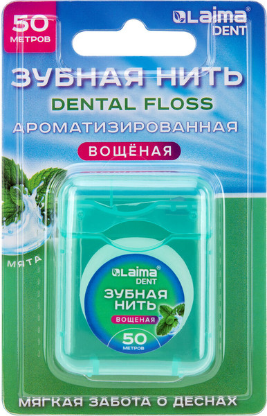 Изображение товара Зубная нить Laima Dent Мята / 609413 (50м)