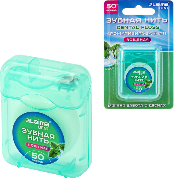 Изображение товара Зубная нить Laima Dent Мята / 609413 (50м)