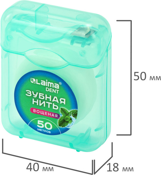 Изображение товара Зубная нить Laima Dent Мята / 609413 (50м)