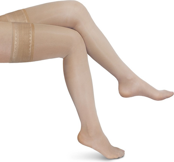 Изображение товара Чулки компрессионные Польза 4002 выше колена 2 кл.к. тонкие (р.2 (S), рост1, бежевый)