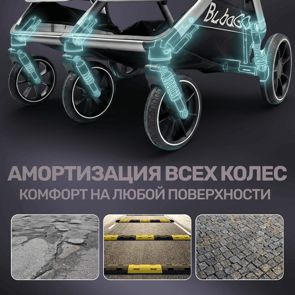 Изображение товара Детская прогулочная коляска Bubago Duo X / BG 194-4 (Moon Biege)