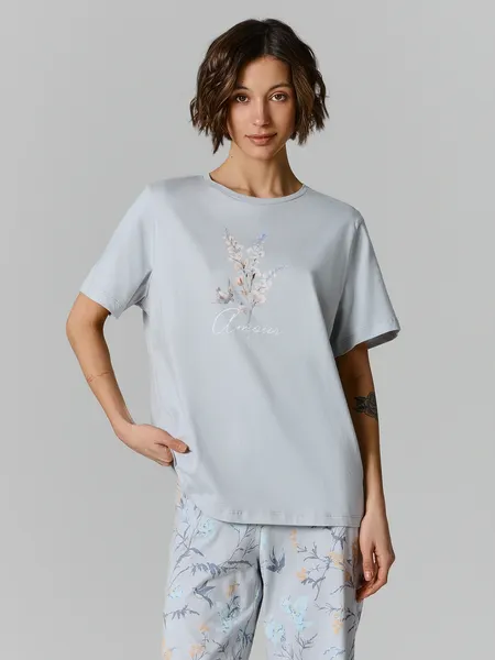 Изображение товара Пижама Mark Formelle 592605 (р.164/170-96-102, серый/веточки на сером)