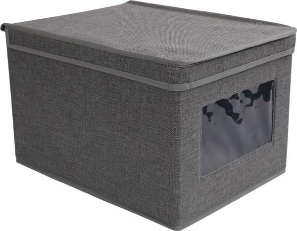 Изображение товара Коробка для хранения AksHome Mackenzie-2 с крышкой 30x30x15.5см (серый)