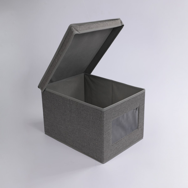 Изображение товара Коробка для хранения AksHome Mackenzie-2 с крышкой 30x30x15.5см (серый)