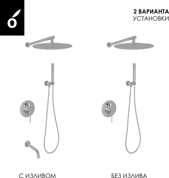 Изображение товара Душевая система со смесителем Oliveeka OL-88939017+88869017-BN