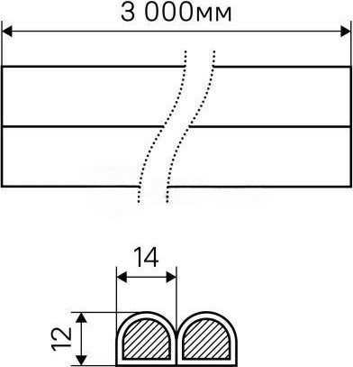 Изображение товара Лента уплотнительная No Brand Стандарт D 14x12 пакет (6м, черный)