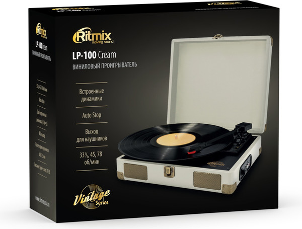 Изображение товара Проигрыватель виниловых пластинок Ritmix LP-100  / 80004592 (Cream)
