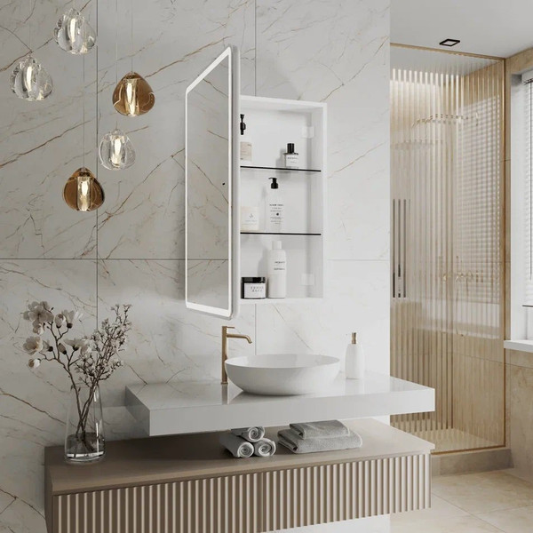 Изображение товара Шкаф с зеркалом для ванной Континент Velion 50x80