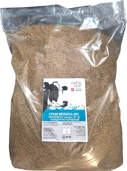 Изображение товара Комбикорм-концентрат Шчодры Падворак Сухая меласса 60% для высокопродуктивных коров Grosenergy (10кг)