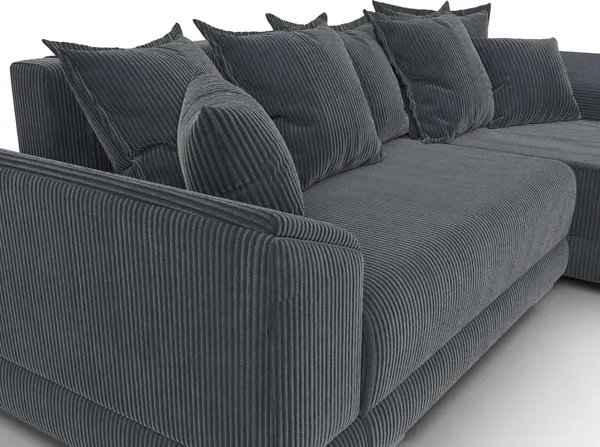 Изображение товара Диван угловой Лига Диванов NordWood правый угол (велюр, Cilium Grafit, серый)