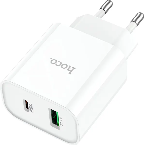 Изображение товара Адаптер питания сетевой Hoco C80A Plus Rapido 20W (белый)