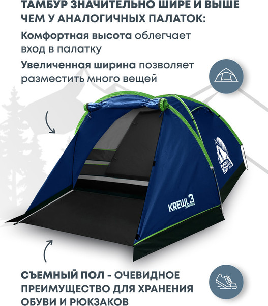 Изображение товара Палатка RSP Outdoor Krewl 3 / T-KRE-3-B