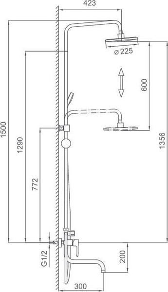 Изображение товара Душевая система со смесителем Frap F24001
