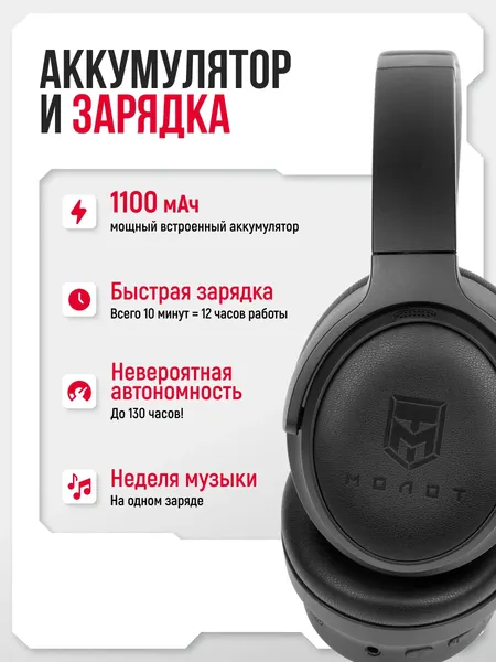 Изображение товара Беспроводные наушники Урал Молот Н130